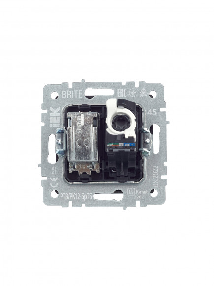 IEK BRITE Розетка двойная TV+RJ45 кат.5E РТВ/РК12-БрТБ темная бронза , BR-AK20-1-K45