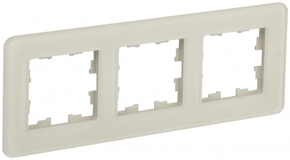 IEK BRITE Рамка 3-местная РУ-3-2-Бр стекло песчаный RE IEK, BR-M32-G-41-K98