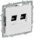 IEK BRITE Розетка компьютерная двойная кат.5E RJ45 РК10-2-БрАБ арктический белый , BR-K20-1-K91