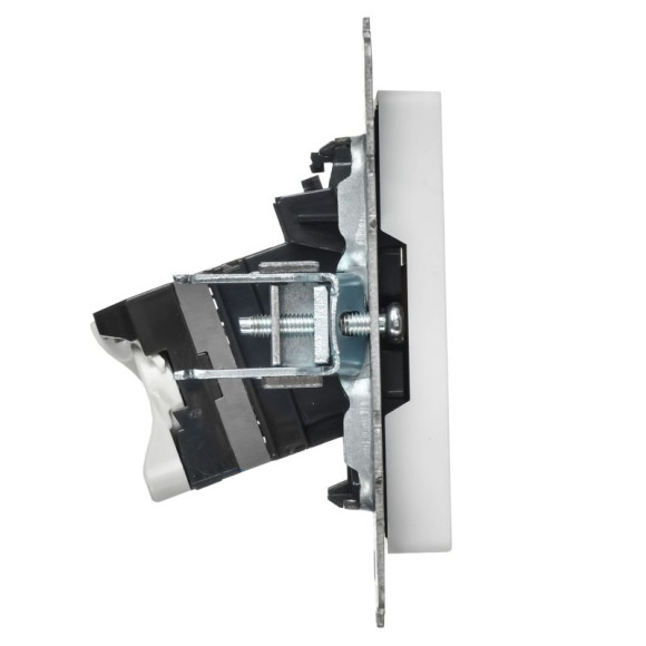 IEK BRITE Розетка компьютерная двойная кат.5E RJ45 РК10-2-БрАБ арктический белый IEK, BR-K20-1-K91