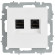 IEK BRITE Розетка компьютерная двойная кат.5E RJ45 РК10-2-БрАБ арктический белый IEK, BR-K20-1-K91