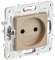 IEK SKANDY Розетка без заземления без защитных шторок 10А SK-R02Sa песочный , SK-R10-10-K98