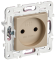 IEK SKANDY Розетка без заземления без защитных шторок 10А SK-R02Sa песочный , SK-R10-10-K98