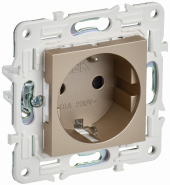 SKANDY Розетка с заземлением с защитными шторками 16А SK-R04Sh шампань , SK-R14-16-K37
