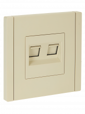 FORTE&PIANO Розетка компьютерная двойная RJ45 кат.5E FP433 ваниль , FP-K20-1-K10