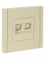 IEK FORTE&PIANO Розетка компьютерная двойная RJ45 кат.5E FP433 ваниль , FP-K20-1-K10