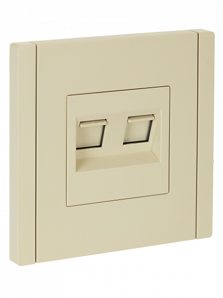 IEK FORTE&PIANO Розетка компьютерная двойная RJ45 кат.5E FP433 ваниль IEK, FP-K20-1-K10