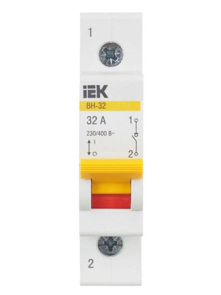 IEK KARAT Выключатель нагрузки (мини-рубильник) ВН-32 1P 32А IEK, MNV10-1-032 IEK KARAT Выключатель нагрузки (мини-рубильник) ВН-32 1P 32А IEK, MNV10-1-032