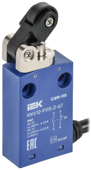 IEK Выключатель концевой C6N-115 толкатель с рычажным роликом левый IP67 IEK, KKV12-P115-2-67