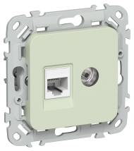 FLITE Розетка 2-местная RJ45/TV категория 5Е UTP РКТВ5е-2-0-ФлП панг IEK, FI-AK22-1-K92