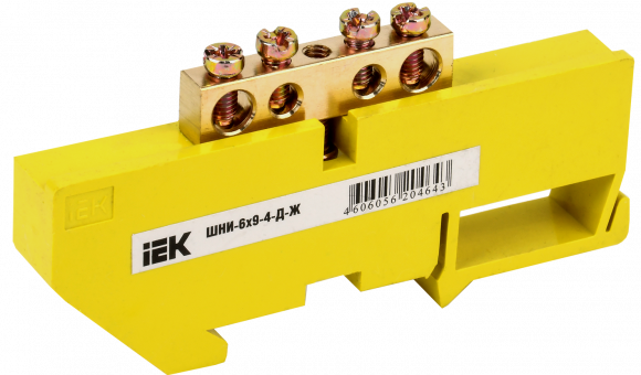 IEK Шина PE "земля" на DIN-изол ШНИ-6х9-4-Д-Ж IEK, YNN10-69-4D-K05