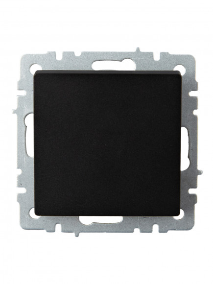 IEK BRITE Выключатель 1-клавишный проходной 10А ВС10-1-6-БрЧ черный , BR-V12-0-10-K02