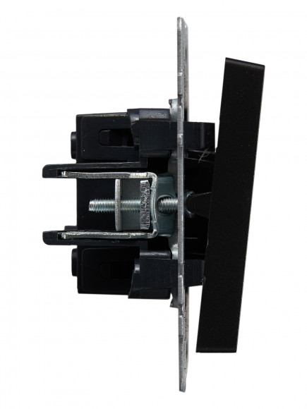 IEK BRITE Выключатель 1-клавишный проходной 10А ВС10-1-6-БрЧ черный , BR-V12-0-10-K02