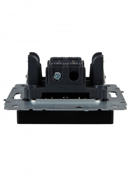 IEK BRITE Выключатель 1-клавишный проходной 10А ВС10-1-6-БрЧ черный , BR-V12-0-10-K02