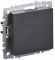 IEK BRITE Выключатель 1-клавишный проходной 10А ВС10-1-6-БрЧ черный , BR-V12-0-10-K02