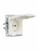 IEK BRITE Розетка 1-местная с заземлением с защитными шторками и крышкой 16А IP44 РСбш10-3-44-БрЖ жемчуг , BR-R16-16-44-K36