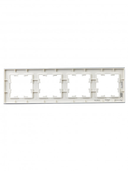 IEK BRITE Рамка 4-местная РУ-4-2-Бр стекло белый матовый , BR-M42-G-31-K01