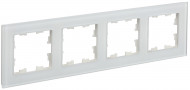 BRITE Рамка 4-местная РУ-4-2-Бр стекло белый матовый , BR-M42-G-31-K01