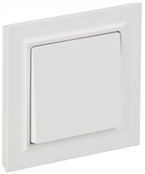 IEK BRITE Выключатель 1-клавишный 10А в сборе ВСР10-1-0-БрАБ арктический белый , BR-V10-0-10-K91-F