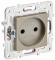 IEK SKANDY Розетка без заземления без защитных шторок 10А SK-R02Sh шампань , SK-R10-10-K37