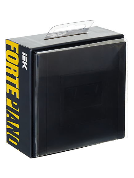 IEK FORTE&PIANO Розетка двойная RJ11+RJ45 кат.5E FP135 черный , FP-KT20-O-1-K02