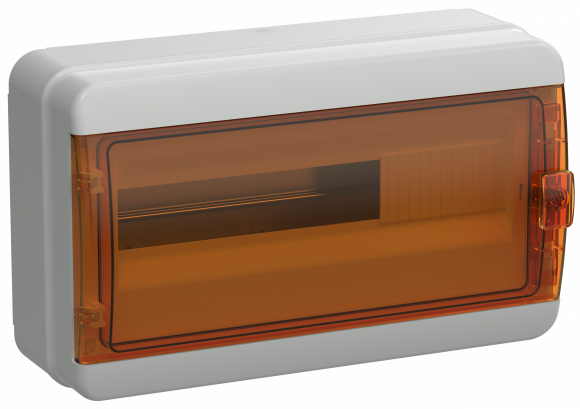 IEK TEKFOR Корпус пластиковый КМПн-18 IP65 оранжевая прозрачная дверь IEK, TF5-KP72-N-18-65-K03-K09