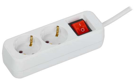 IEK UMA Удлинитель У02К 2 места 2P+PE 3м 3х1мм2 10А белый IEK, UM-YP10-10-02-03-ZK-K01