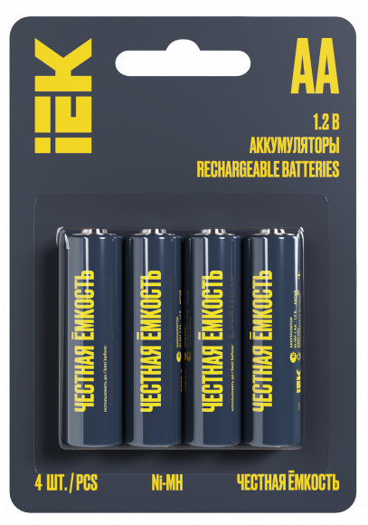 IEK Аккумулятор GREEN Ni-MH AA 2700мАч (4шт/блистер) IEK, AAK-NIMH-06-2700-L04