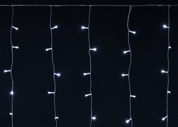 IEK LIGHTING Гирлянда бахрома 4,5х0,7м 200 светодиодов белый свет IP44 прозрачный шнур 3м 230В транзит IEK, LGDU301-2-200-L3-T-S-44