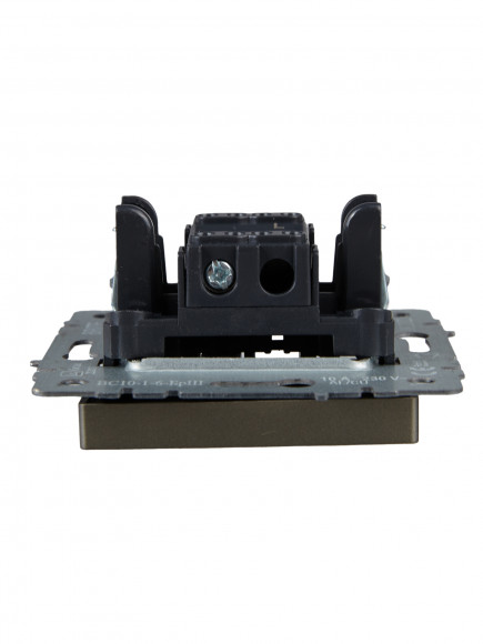 IEK BRITE Выключатель 1-клавишный проходной 10А ВС10-1-6-БрШ шампань , BR-V12-0-10-K37