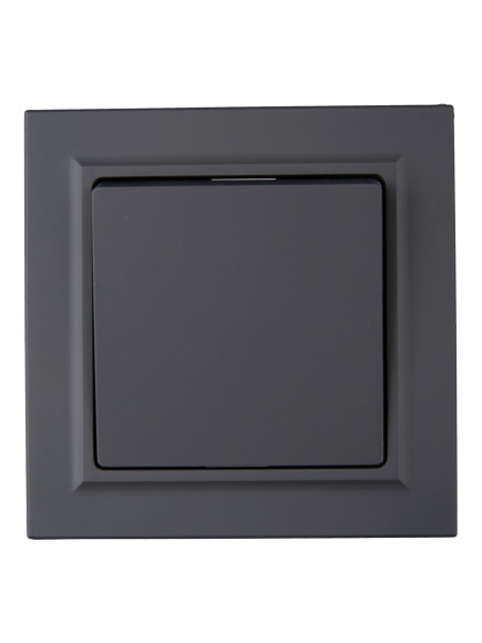 IEK BRITE Выключатель 1-клавишный 10А в сборе ВСР10-1-0-БрГ графит , BR-V10-0-10-K53-F