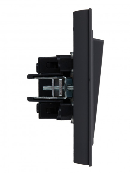 IEK BRITE Выключатель 1-клавишный 10А в сборе ВСР10-1-0-БрГ графит , BR-V10-0-10-K53-F