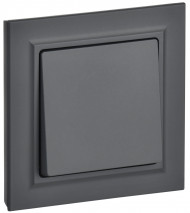 BRITE Выключатель 1-клавишный 10А в сборе ВСР10-1-0-БрГ графит , BR-V10-0-10-K53-F