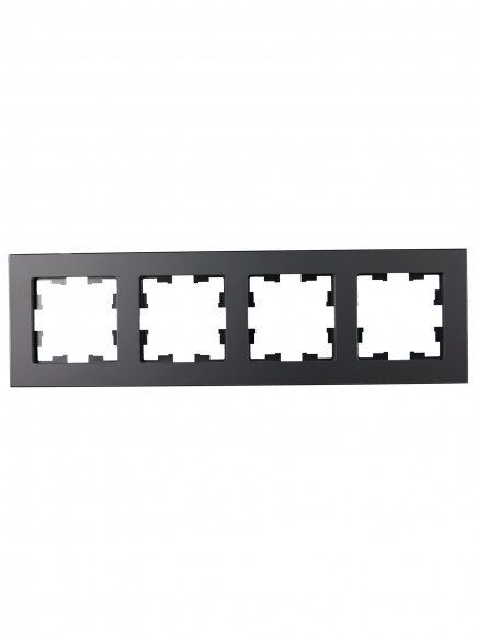 IEK BRITE Рамка 4-местная РУ-4-2-Бр стекло черный матовый , BR-M42-G-31-K02