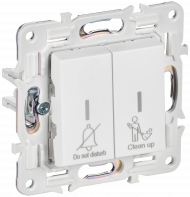 SKANDY Выключатель 2-клавишный с индикацией для отелей 10А SK-V16W арктический белый , SK-V20-2-10-K01