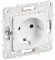 IEK SKANDY Розетка с заземлением с защитными шторками 16А SK-R04W арктический белый , SK-R14-16-K01