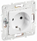IEK SKANDY Розетка с заземлением с защитными шторками 16А SK-R04W арктический белый , SK-R14-16-K01