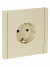 IEK FORTE&PIANO Розетка 1-местная с заземлением без защитных шторок безвинтовое крепление 16А FP414 ваниль , FP-R11-16-1-K10