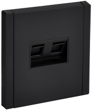 FORTE&PIANO Розетка двойная RJ11+RJ45 кат.5E FP135M металл черный IEK, FP-KT20-O-1-M-K02