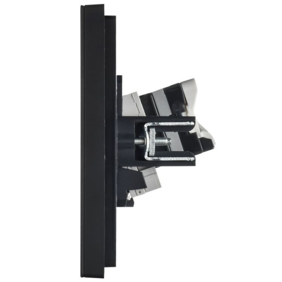 IEK FORTE&PIANO Розетка двойная RJ11+RJ45 кат.5E FP135M металл черный IEK, FP-KT20-O-1-M-K02