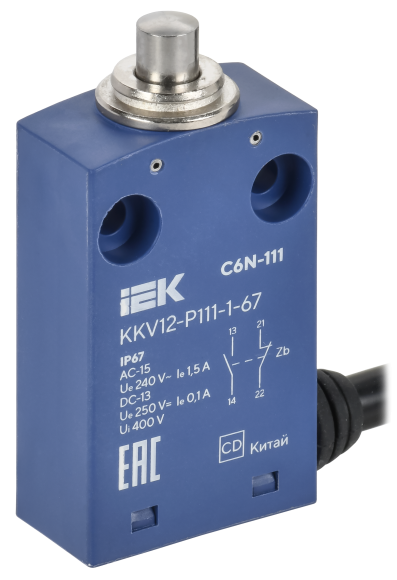 IEK Выключатель концевой C6N-111 толкатель IP67 IEK, KKV12-P111-1-67