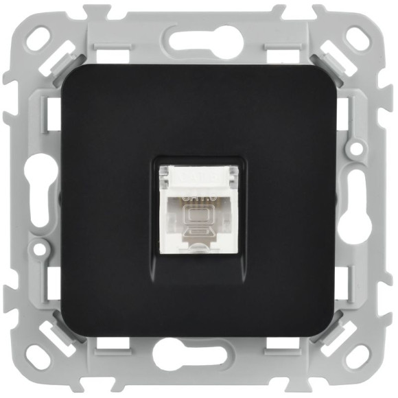 IEK FLITE Розетка компьютерная RJ45 категория 6 UTP РК6-1-0-ФлЧ черный IEK, FI-K12-2-K02