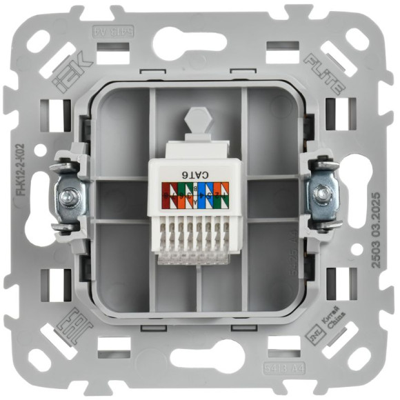 IEK FLITE Розетка компьютерная RJ45 категория 6 UTP РК6-1-0-ФлЧ черный IEK, FI-K12-2-K02