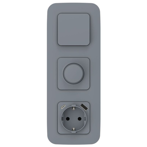 IEK FLITE Розетка 1-местная с заземлением с защитными шторками 16А с USB A+C 20Вт РСЮшс11-0-ФлМ маренго IEK, FI-R14-16-U22-020-K35