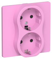 FLITE Розетка 2-местная с заземлением с защитными шторками 16А РСш12-0-К-ФлПр пурпурный IEK, FI-R24C-16-K99