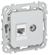 FLITE Розетка 2-местная RJ45/TV категория 5Е UTP РКТВ5е-2-0-ФлЖ жемчуг IEK, FI-AK22-1-K36