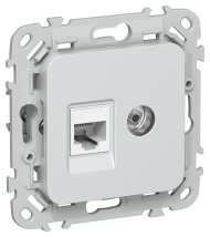 FLITE Розетка 2-местная RJ45/TV категория 5Е UTP РКТВ5е-2-0-ФлЖ жемчуг IEK, FI-AK22-1-K36