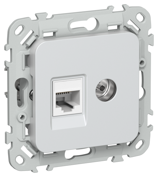 IEK FLITE Розетка 2-местная RJ45/TV категория 5Е UTP РКТВ5е-2-0-ФлЖ жемчуг IEK, FI-AK22-1-K36
