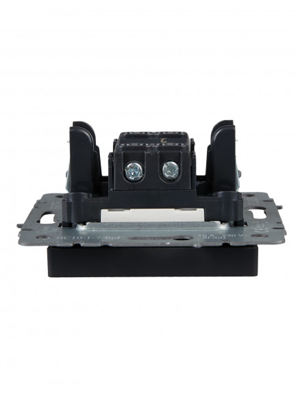 IEK BRITE Выключатель 1-клавишный проходной с индикацией 10А ВС10-1-7-БрГ графит , BR-V12-1-10-K53