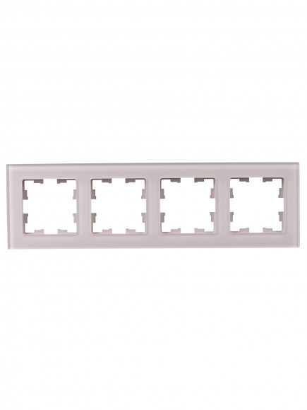 IEK BRITE Рамка 4-местная РУ-4-2-Бр стекло розовый матовый , BR-M42-G-31-K14